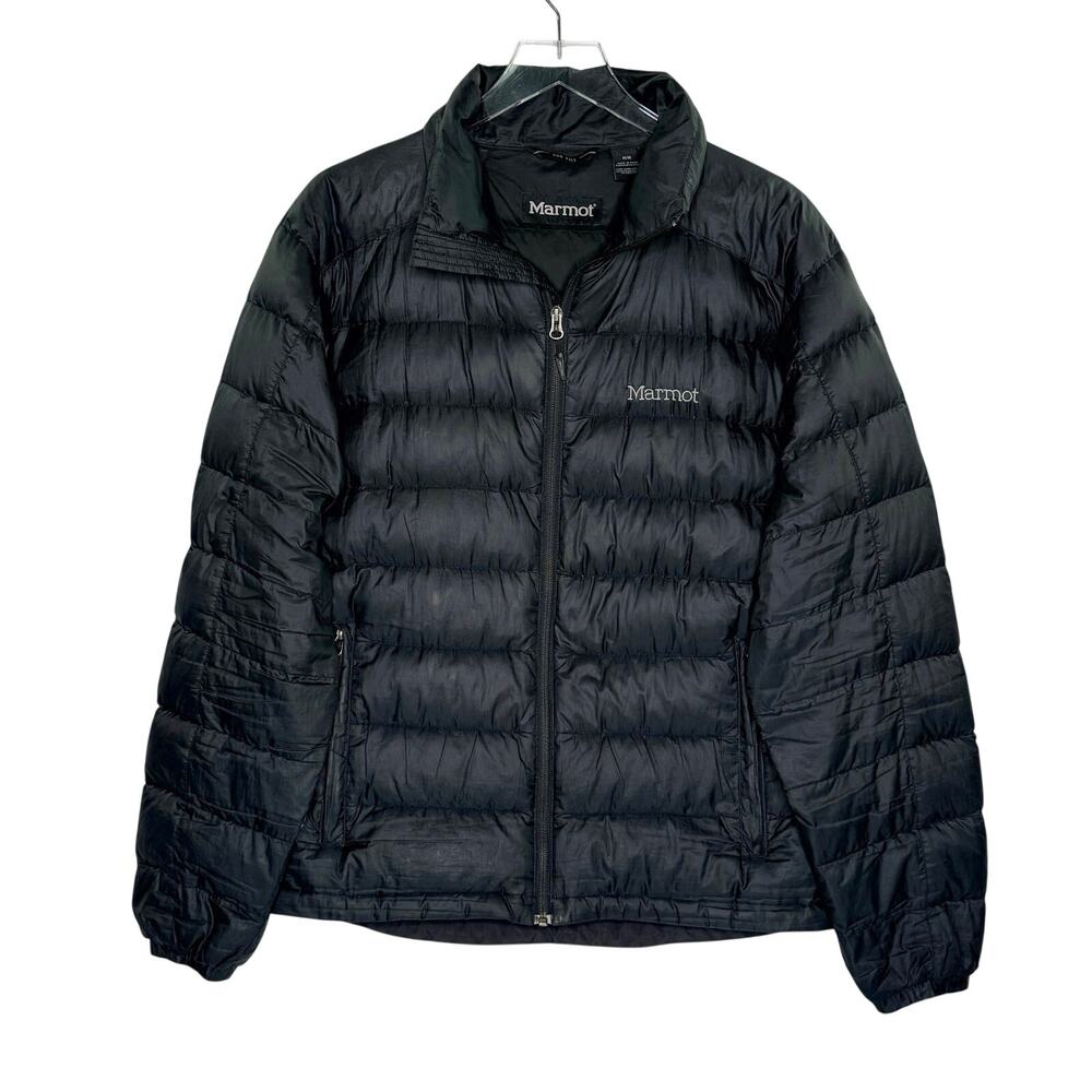Marmot Puffer Jacket M Mens Unisex Black 800 Fill Goose Down CC-328